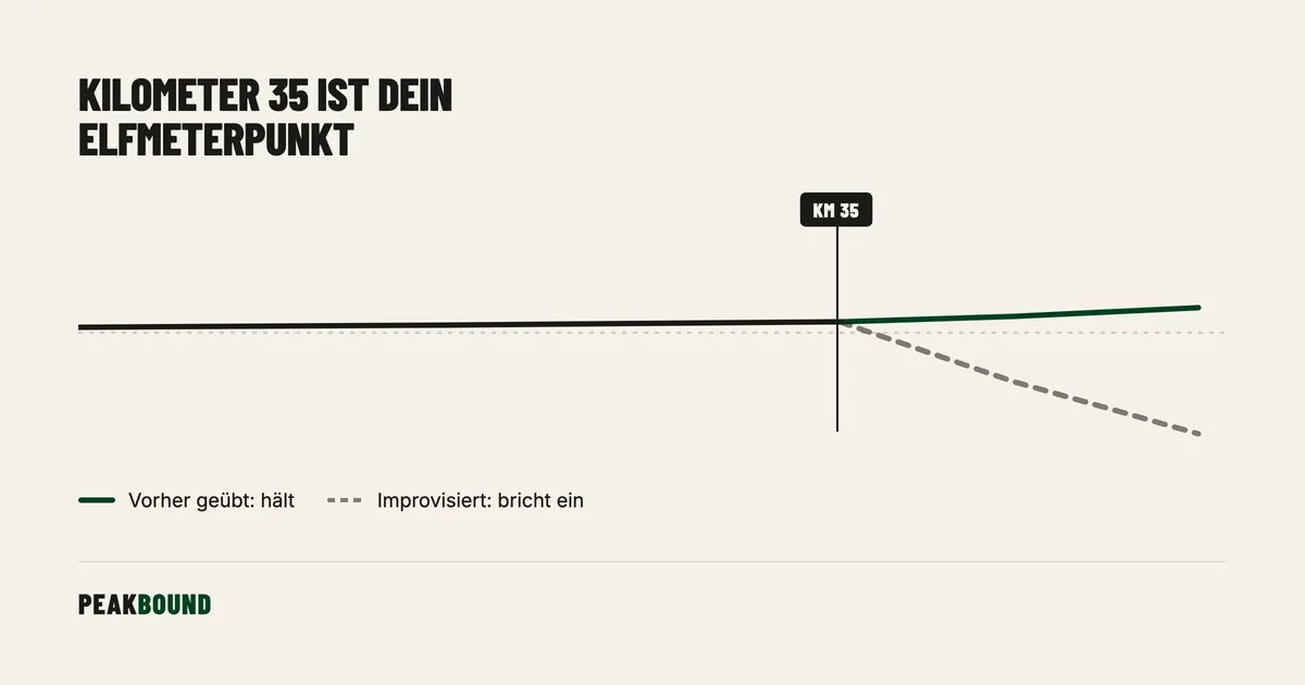 Schematische Zusammenfassung: Warum die Weltbesten am Elfmeterpunkt versagen, und was das mit deinem Renntag zu tun hat